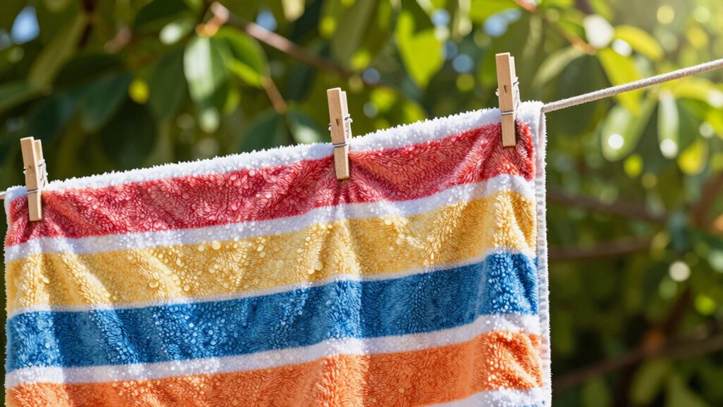 air dried sun exposed towels