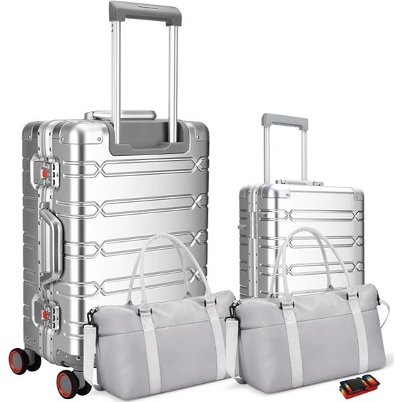 aluminum spinner luggage set