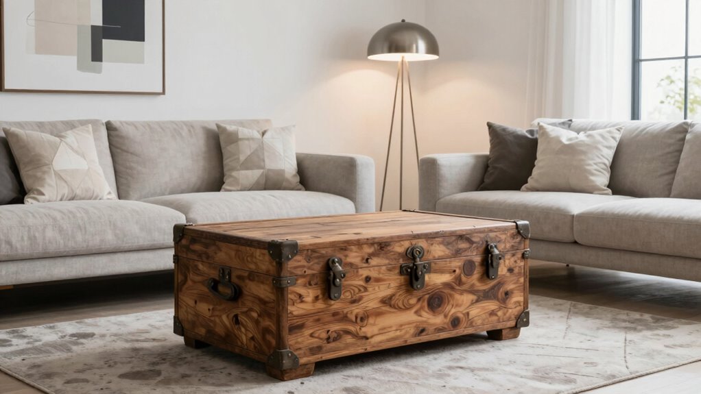 blend trunks with modern decor