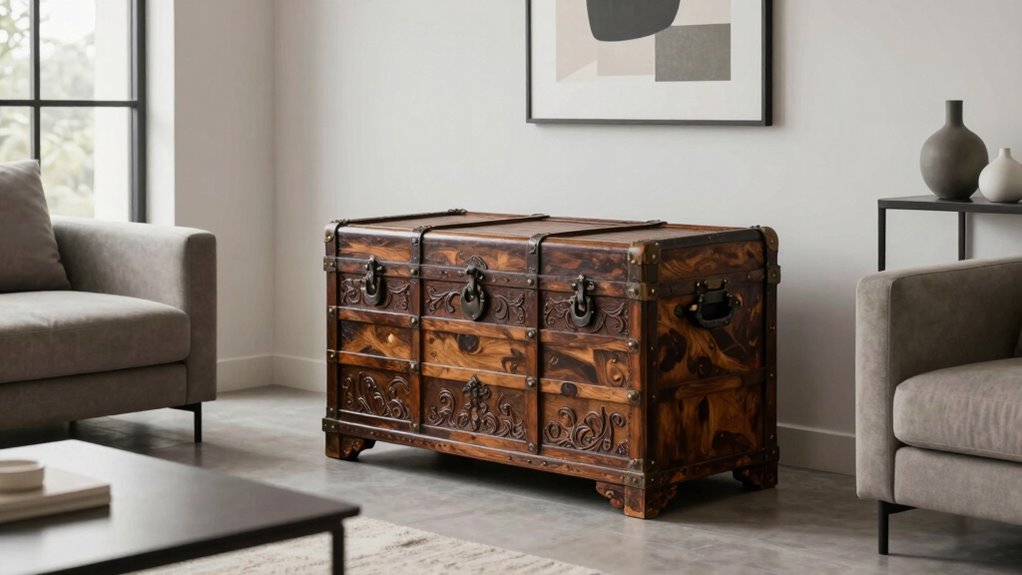 blend trunks with modern decor