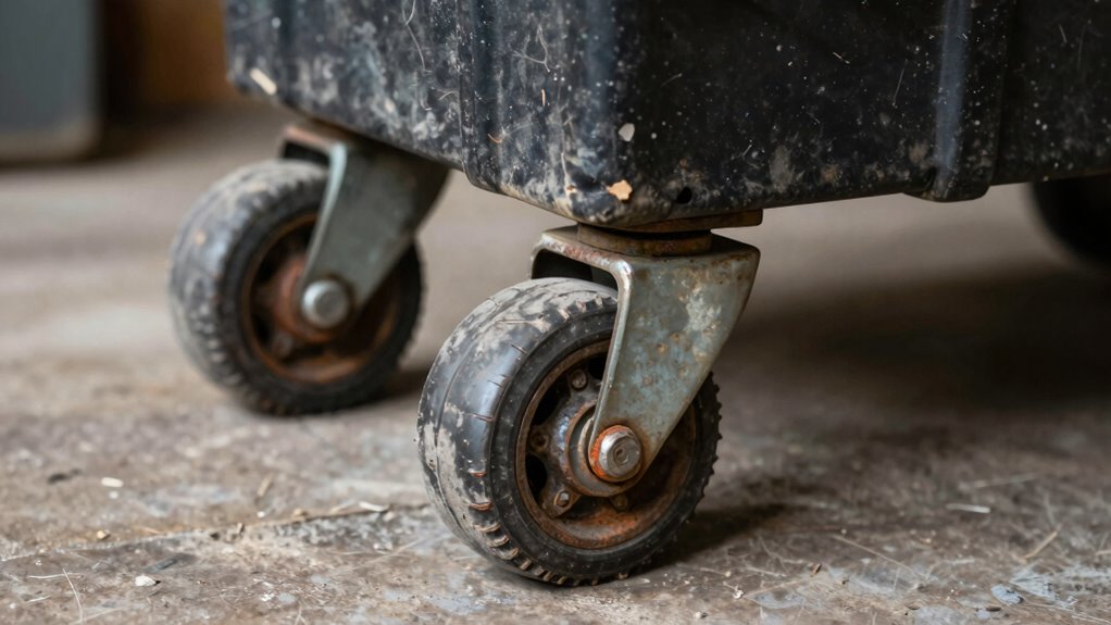 caster failure due to wear