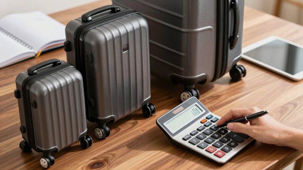 choose luggage with calculator