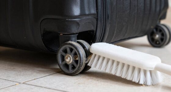 clean suitcase wheels regularly