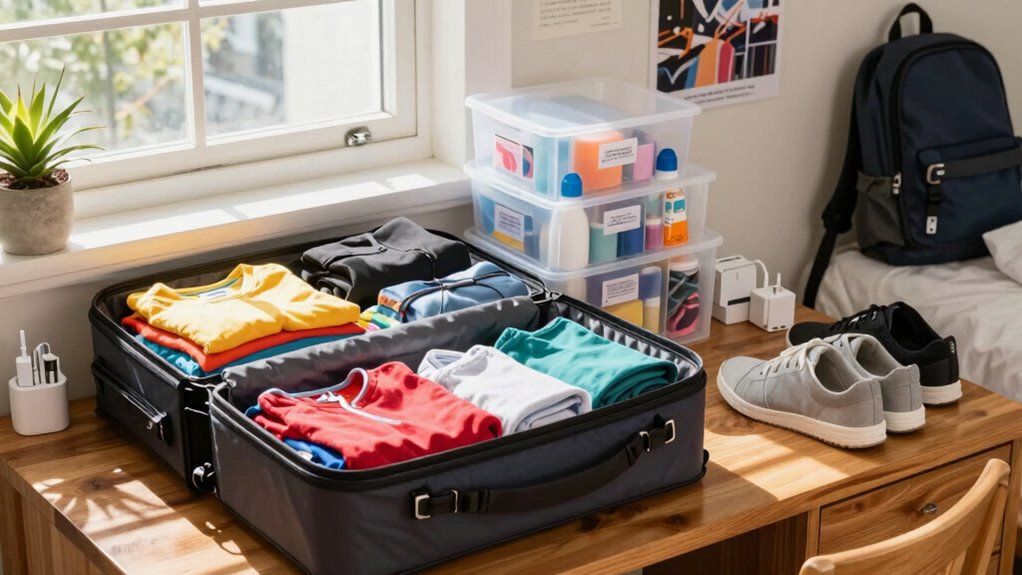 dorm trunk organization tips