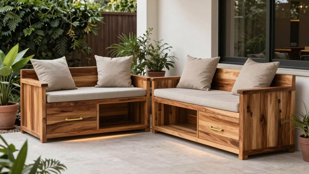 durable functional patio bench