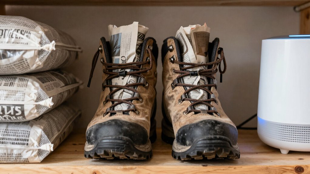 keep boots dry and ventilated