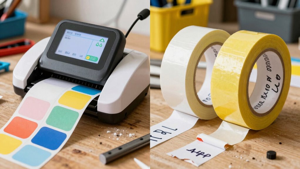 label makers vs masking tape