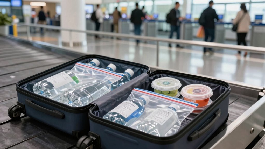 liquids in travel sized containers