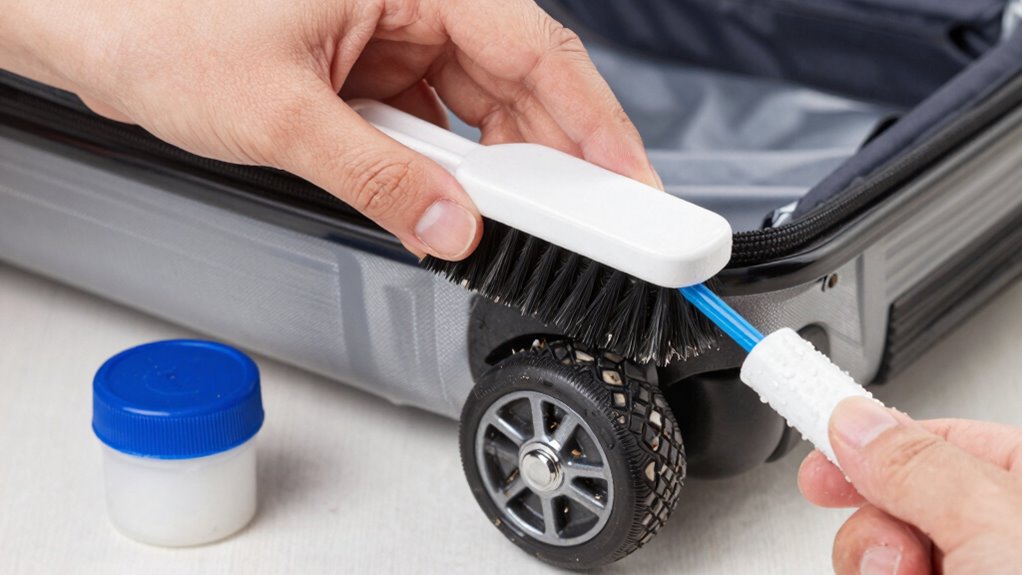 lubricate and dry wheels