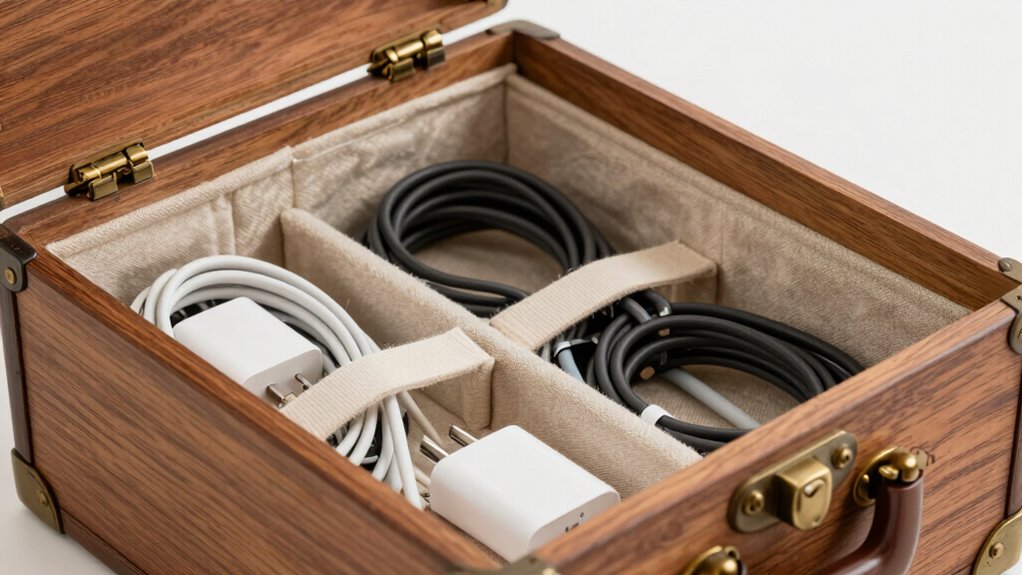neatly organize and label cords