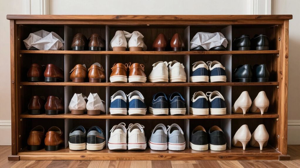 organize access space efficient footwear