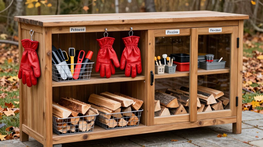 organize firewood accessories efficiently