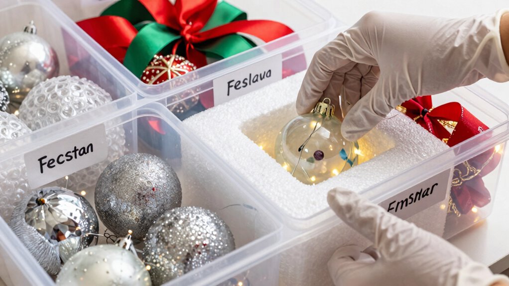 organize label simplify holiday decorations