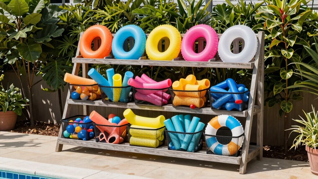 organize pool toys effectively
