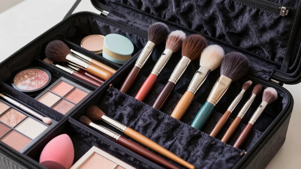 organize store clean brushes