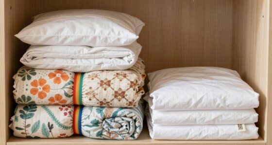 organized bedding set storage