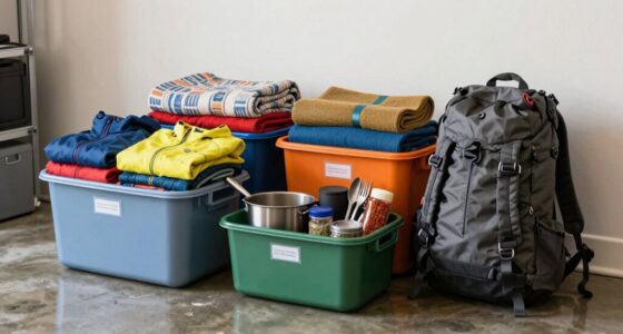 organized camping gear storage