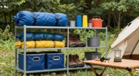 organized camping gear storage
