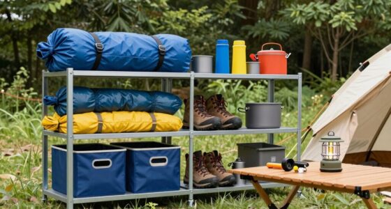 organized camping gear storage