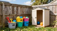 organized outdoor toy storage