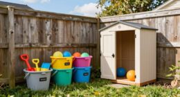 organized outdoor toy storage