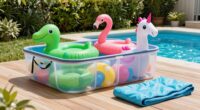 organized pool toy storage