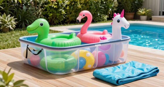 organized pool toy storage