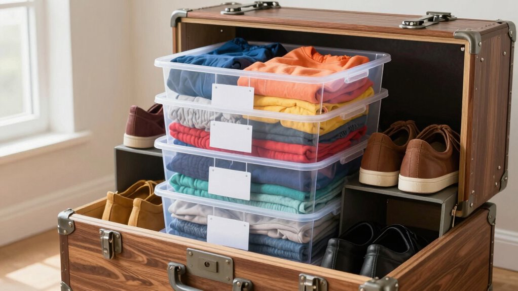 organized staging trunk system