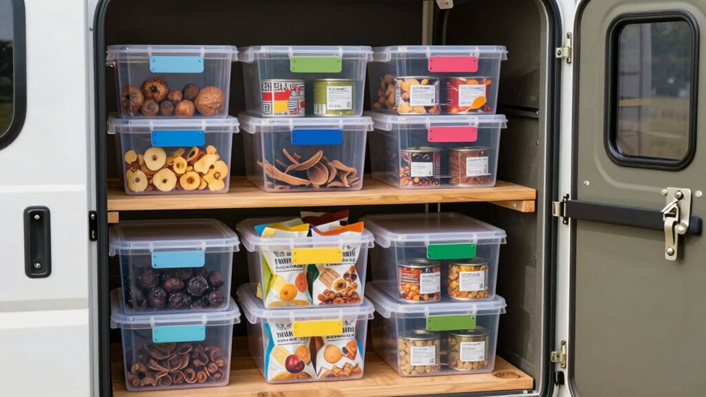 organized sustainable camping storage