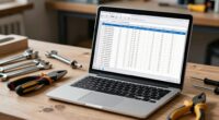 organized tool inventory spreadsheet