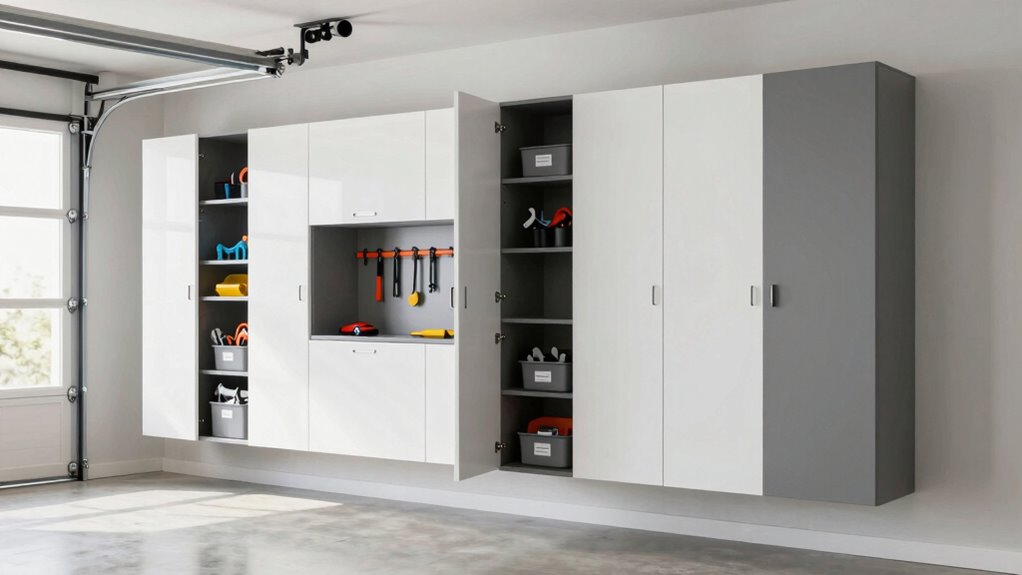 organized well lit garage storage