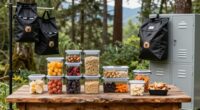 organized wildlife safe camping pantry