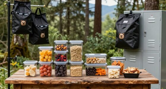 organized wildlife safe camping pantry