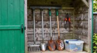 outdoor garden tool storage