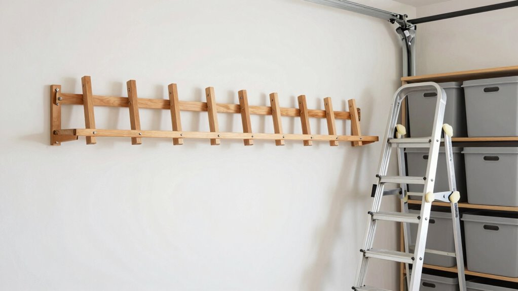safe organized ladder storage