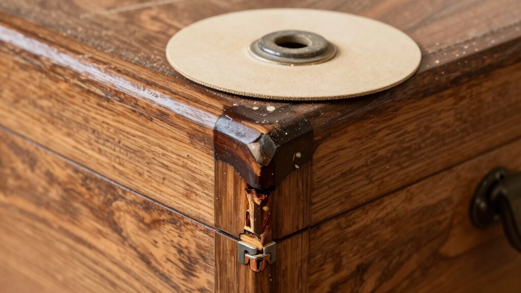 sanding staining blending seamlessly