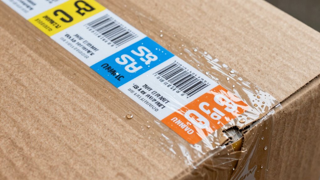 secure labels with waterproof tape