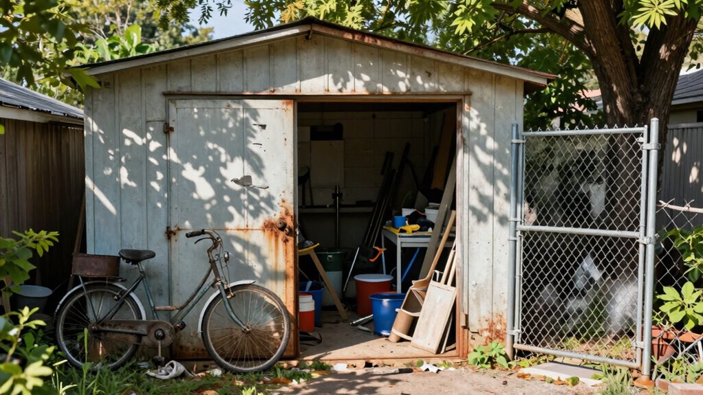 secure outdoor storage with landscaping