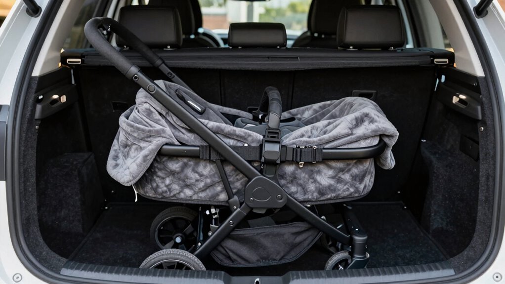secure stroller during transit