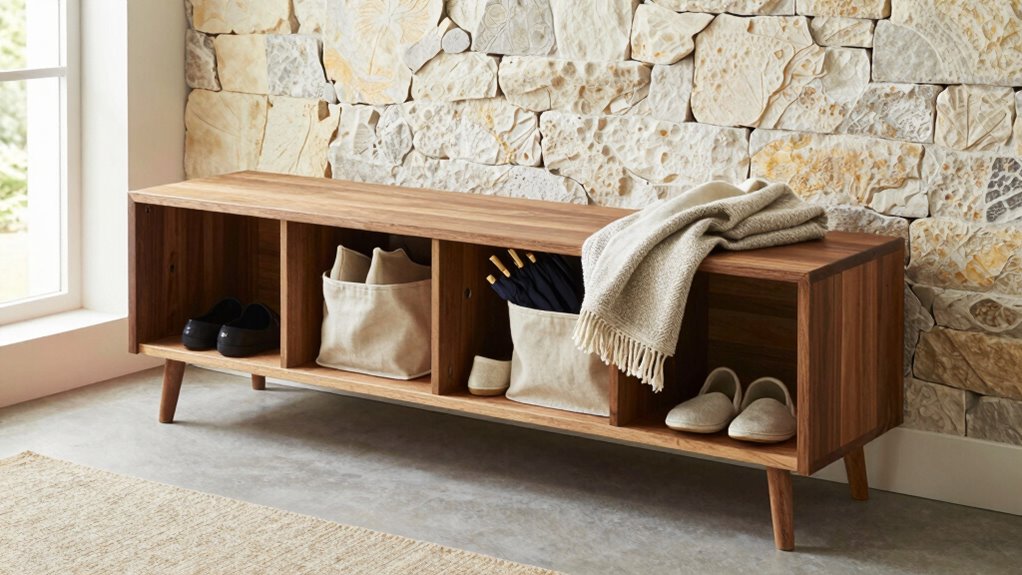 storage bench reduces clutter