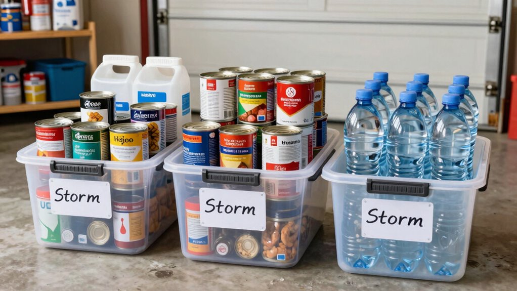 store enough food and water