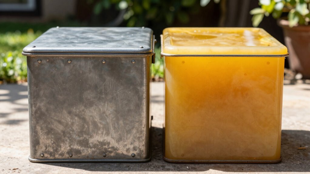 sun resistant metal storage containers