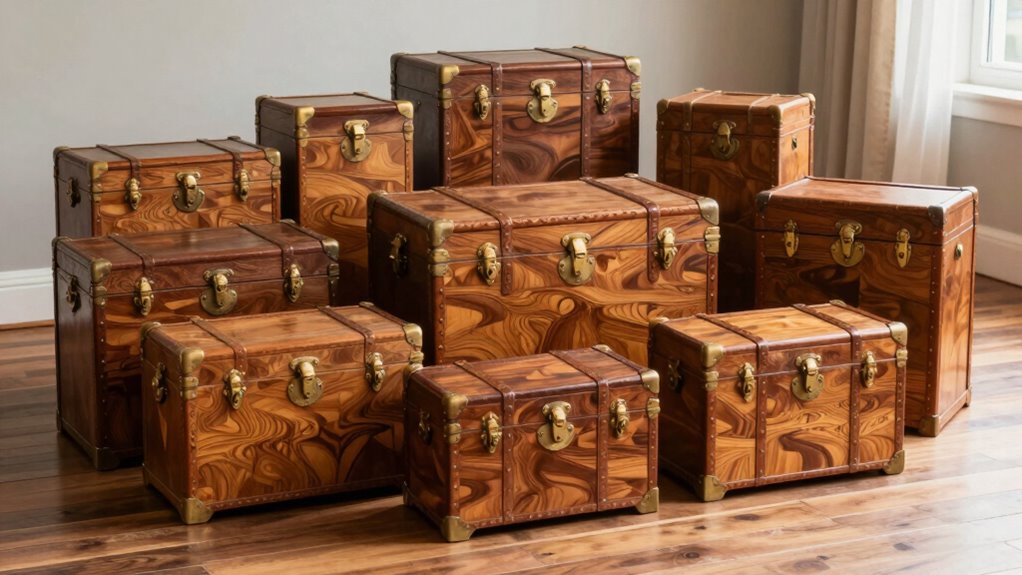 top wooden locked trunks
