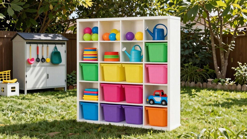 vertical shelving for organized play