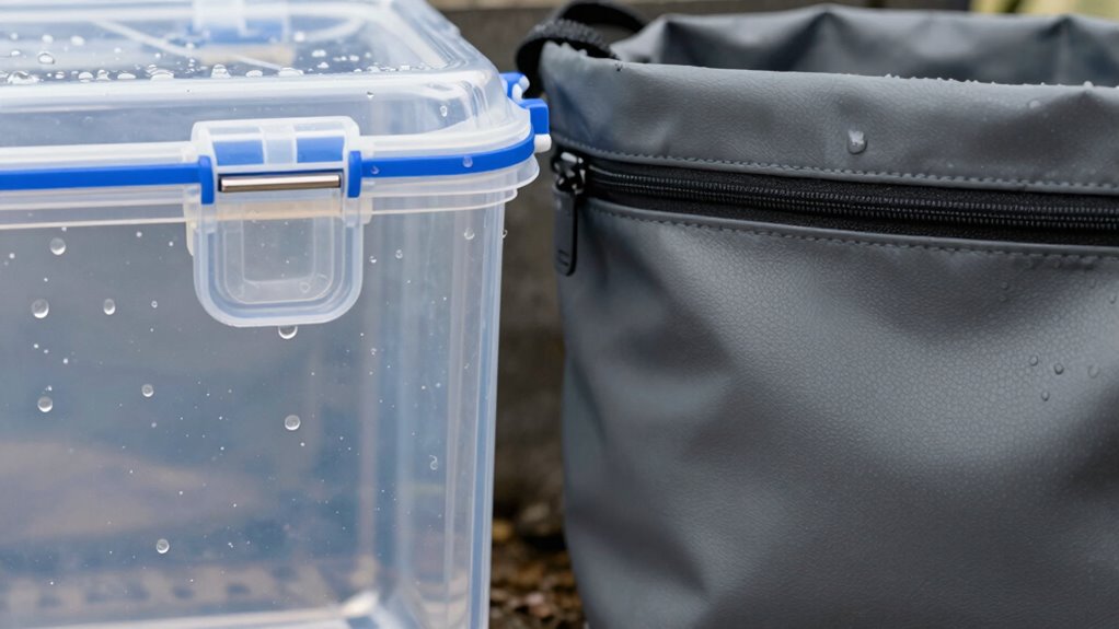 waterproof vs water resistant storage