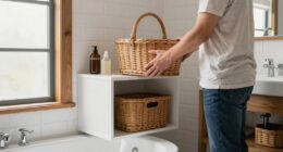 She Added Vintage Wicker Baskets to Her Family Bathroom — So Much Storage!