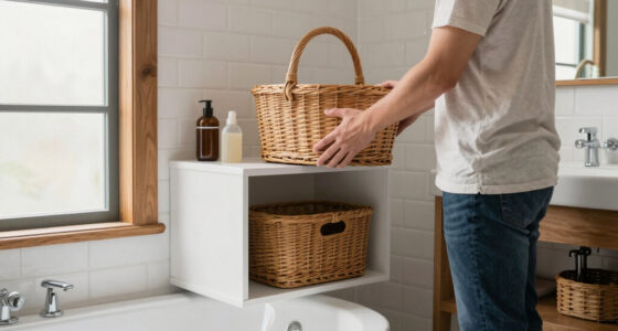 She Added Vintage Wicker Baskets to Her Family Bathroom — So Much Storage!