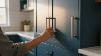 Dark Teal Cabinets Completely Changed This Dark, Dreary Kitchen