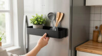 This Magnetic Shelf Turns The Empty Side Of Your Fridge Into Extra Storage Space