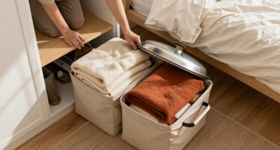 I Used A Pot Lid Organizer To Store My Blankets, And It’s Brilliant
